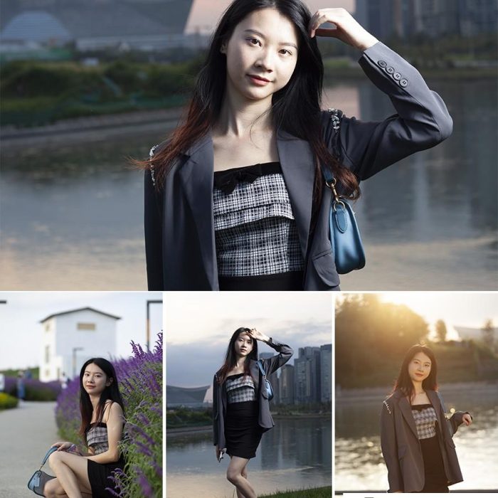 [时尚人像RAW原图]12P公园中和湿地逆光美女人像修图后期练习RAW原图素材