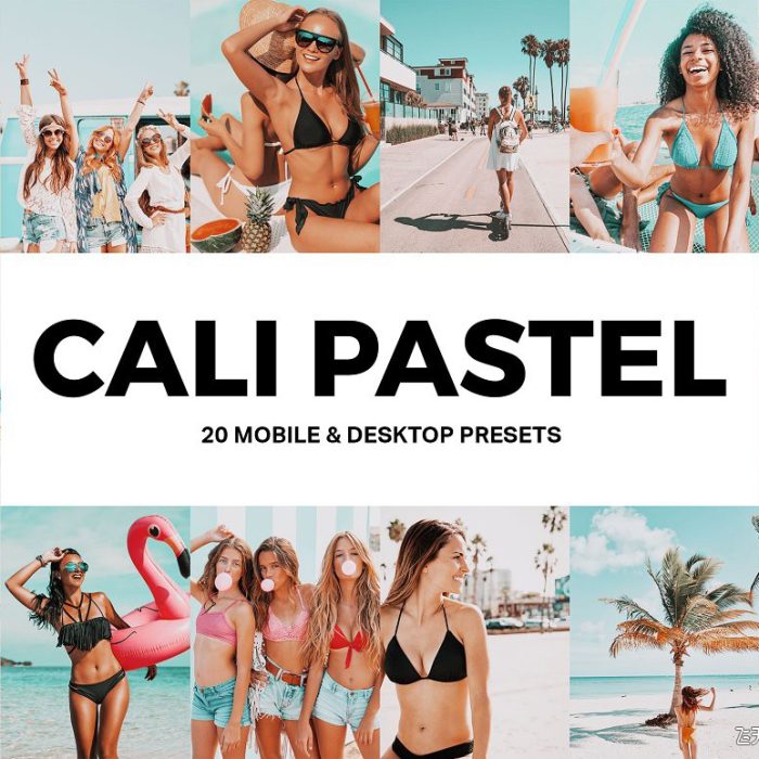 [胶片LR预设]超现实电影胶片LR预设/旅拍视频调色LUT预设Cali Pastel Presets LUT