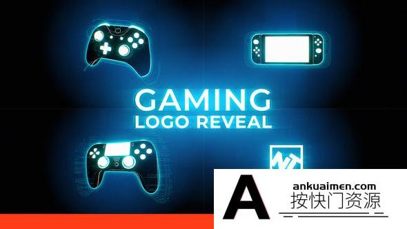 [FCPX发生器]游戏手柄Logo动画FCPX模板- Gaming Logo Reveal