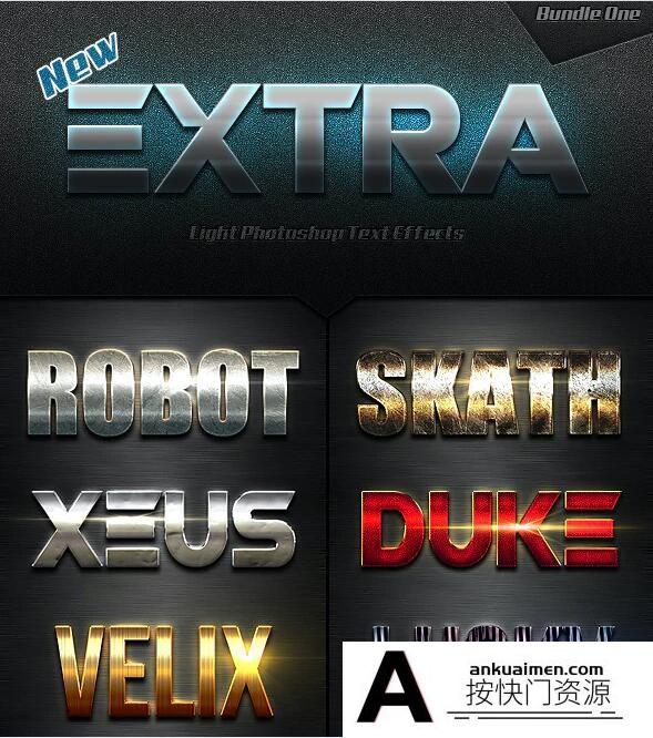 [字体样式][插件发布]高级电影标题效果PS样式合集一New Extra Light Text Effects Bundle One