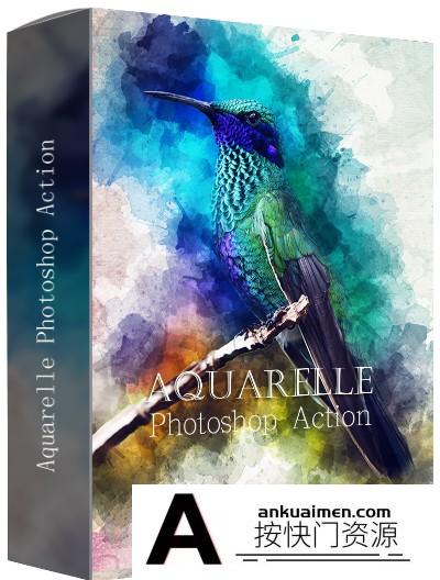 [PS动作下载]水彩画PS动作 Aquarelle Photoshop Action(附视频教程)