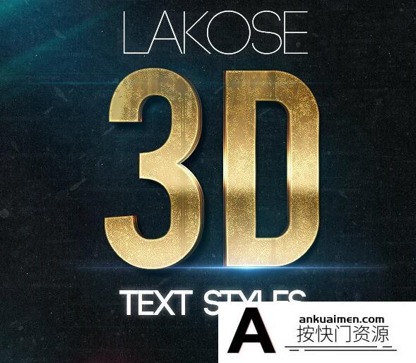 [3D样式][插件发布]3D金属PS样式 Lakose 3D Text Styles Part 49