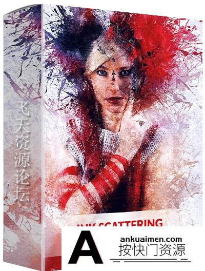 [PS动作下载]墨迹散射PS动作 Ink scattering Photoshop Action