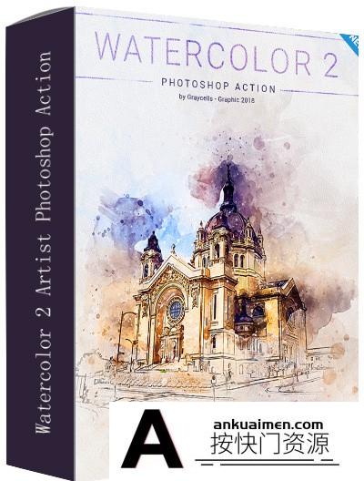 [PS动作下载]水彩画PS动作第二季 Watercolor 2 Artist Photoshop Action(附教程)