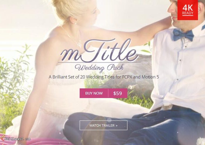 [FCPX发生器]FCPX插件-Wedding Pack 20种浪漫婚礼徽章文字标题字幕动画