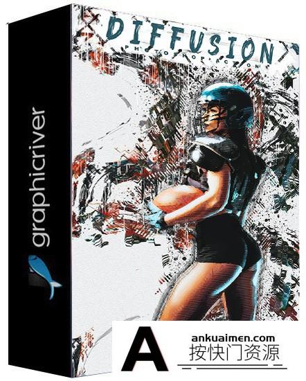 [PS动作下载]图形扩散艺术Photoshop动作 Diffusion – Artistic Photoshop Action
