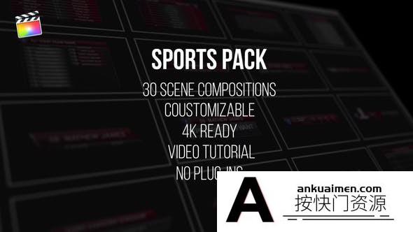 [FCPX发生器]FCPX插件-体育栏目包装动画 Sports Pack