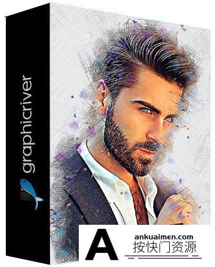 [PS动作下载]肖像画图像PS动作 Portrait Photoshop Action 附视频教程