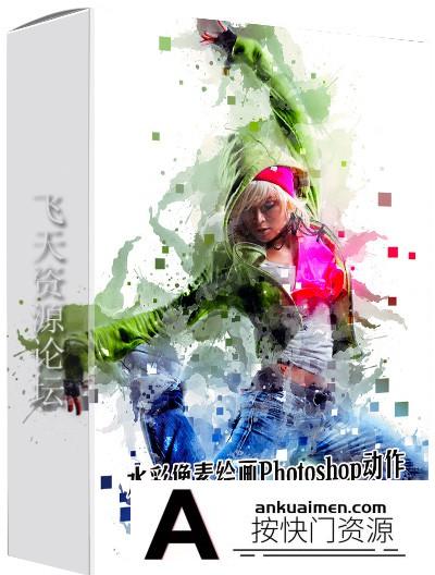 [PS动作下载]水彩像素绘画PS动作 Pixels Painting Photoshop Action