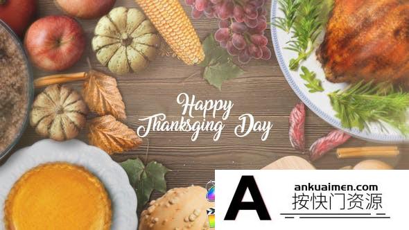 [FCPX发生器]FCPX插件-感恩节家庭照片相册片头 Thanksgiving Special Promo