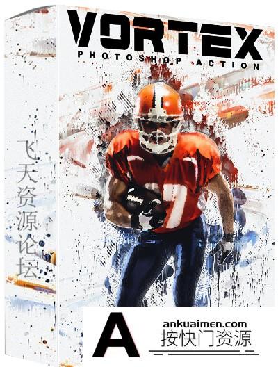 [PS动作下载]艺术绘画广告海报特效PS动作  Vortex – Artistic Photoshop Action
