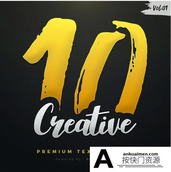 [字体样式][插件发布]创意文本效果PS样式10 Creative Text Effects Vol.1