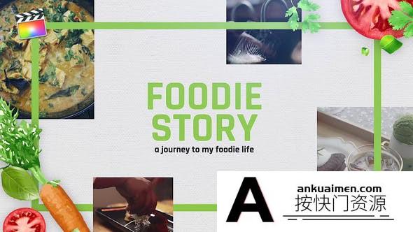 [FCPX发生器]FCPX插件-食物美食介绍包装视频片头 Foodie Story