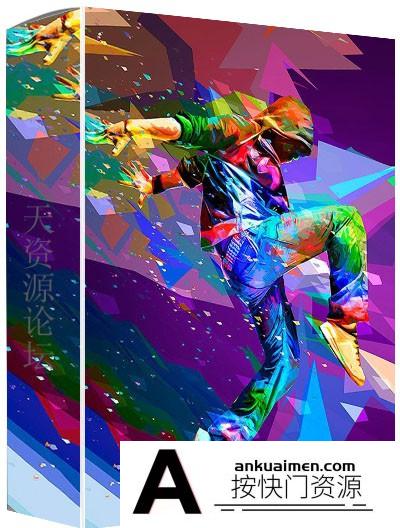 [PS动作下载]超酷色彩碎片融合特效PS动作 Color Fusion Photoshop Actions 附视频教程