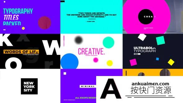 [FCPX标题字幕]FCPX插件-现代文字标题展示fcpx插件 Typography Titles V2 支持M1