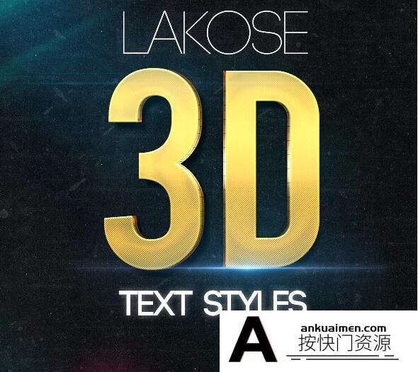 [3D样式][插件发布]3D金属PS样式 Lakose 3D Text Styles Part 45