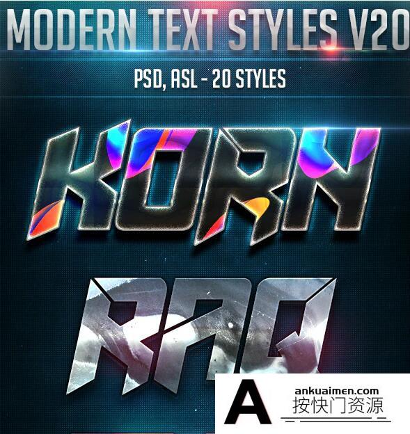 [字体样式][插件发布]现代文字PS样式 Modern Text Styles V20