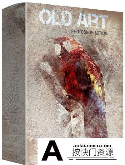 [PS动作下载]怀旧艺术PS动作 Old Art – Photoshop Action(附教程)