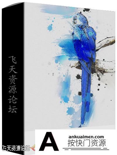 [PS动作下载]专业彩绘水彩混合艺术PS动作 PaintoXign|Mixed Art PS Action(附教程)