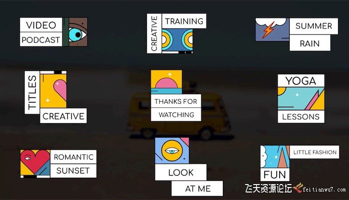 [FCPX标题字幕]FCPX标题插件-创意动态图形文字标题动画 Creative Titles 支持M1