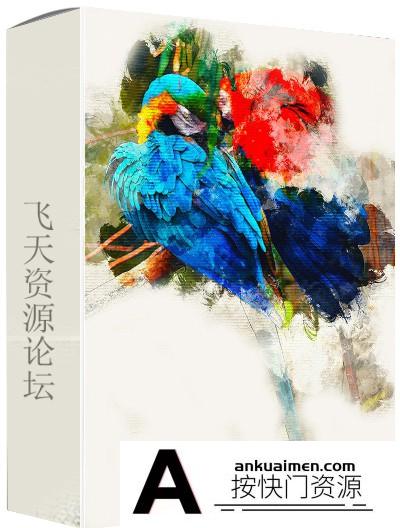[PS动作下载]混合水彩绘画Photoshop动作 Mix Painting Photoshop Action