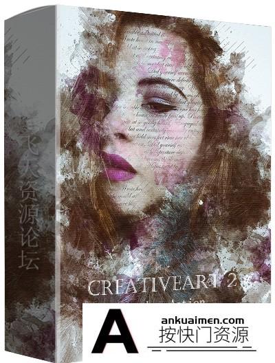 [PS动作下载]创意水彩艺术PS动作 Creative Art 2 Photoshop Action(附教程)