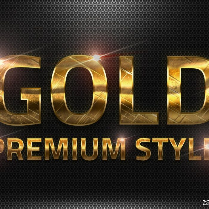 [金属样式][插件发布]PS样式-12个金属PS图层样式式第2卷 Gold Style V02