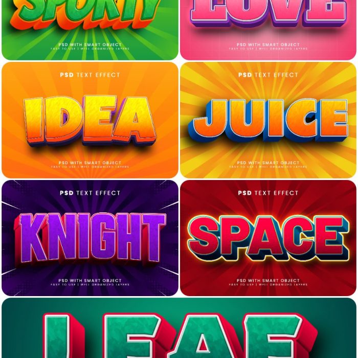 [3D样式][插件发布]3D文字效果PSD格式PS样式集 vol 149 Psd text effect set vol 149