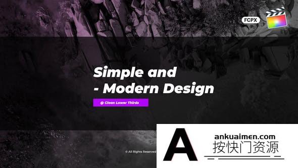 [FCPX发生器]简洁商务人名字幕条动画FCPX插件- Corporate and Minimal Lower Thirds