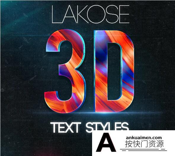 [3D样式][插件发布]3D金属PS样式 Lakose 3D Text Styles Part 40
