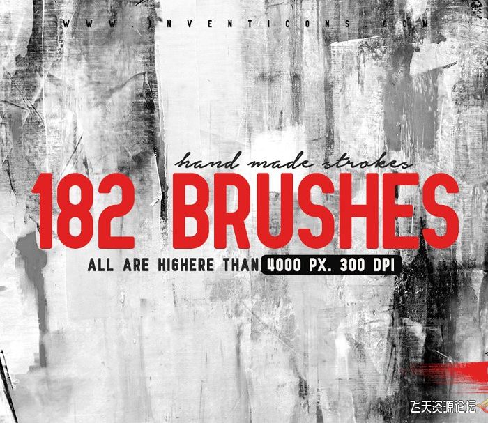 [水墨水彩笔刷][插件发布]182个手工水墨涂鸦概念绘画PS画笔 182 Hand Made Brushes