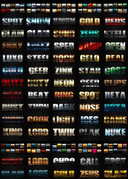 [样式打包][插件发布]100组金属风格文本样式 100 Bold Text Effects