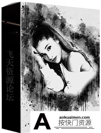 [PS动作下载]水墨素描特效Photoshop动作 Ink Sketch Photoshop Action