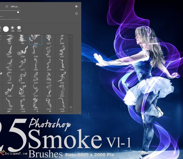 [火焰烟雾笔刷][插件发布]真实烟雾丝线缠绕ps笔刷下载Smoke Photoshop Brushes