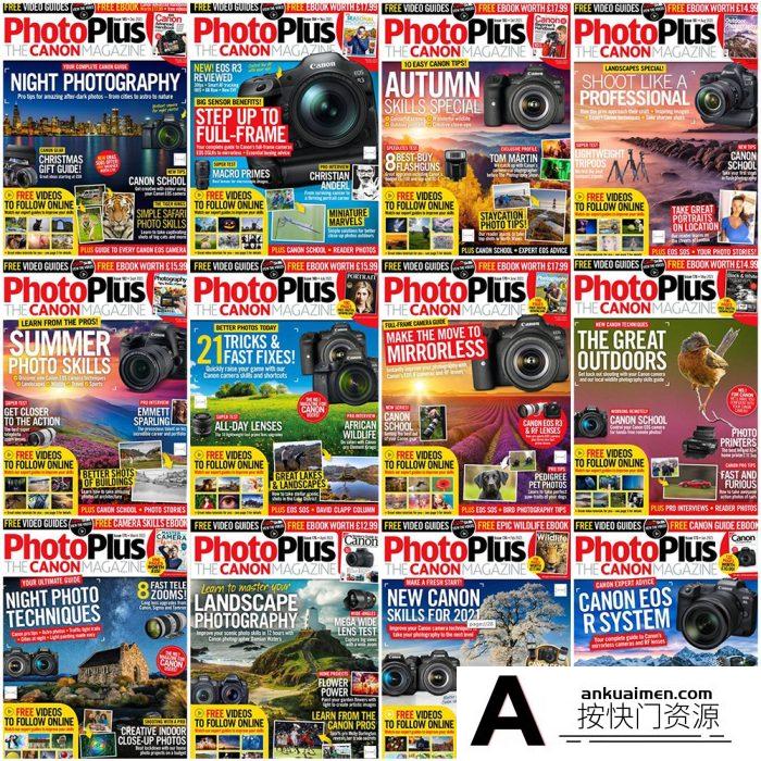 [电子书籍教程]佳能摄影杂志 – 2021年全年1-12期合集 PhotoPlus: The Canon Magazine – 2021