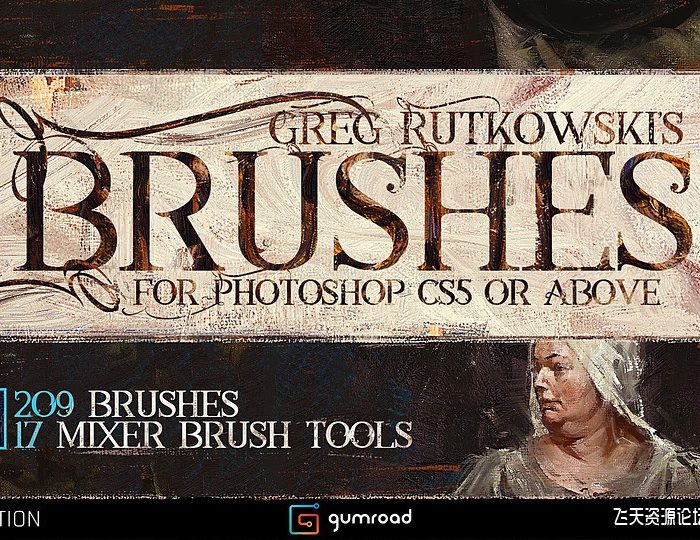 [CG绘画笔刷][插件发布]209组大师级数字绘画PS笔刷合集 Greg Rutkowski – Brushes