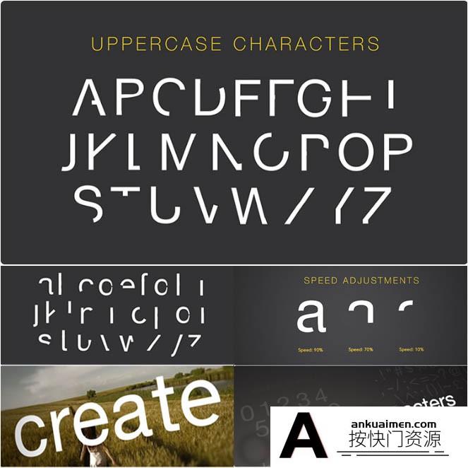 [FCPX发生器]FCPX插件 ProFont Typeface 英文字母数字符号书写动画文字预设