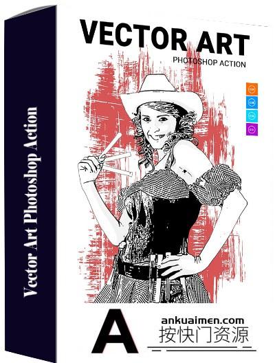 [PS动作下载][插件发布]矢量艺术PS动作 Vector Art Photoshop Action （附视频教程）
