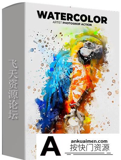[PS动作下载]水彩艺术家Photoshop动作 Watercolor Artist Photoshop Action