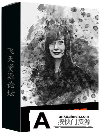 [PS动作下载]水墨混合艺术PS动作 Mixed Art Photoshop Action