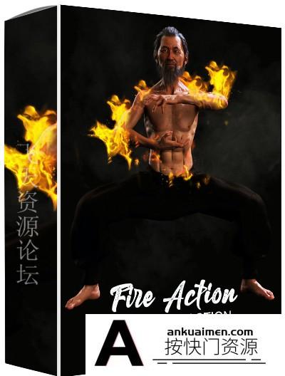 [PS动作下载]超酷火焰燃烧PS特效动作-Fire Add Photoshop Action附视频教程