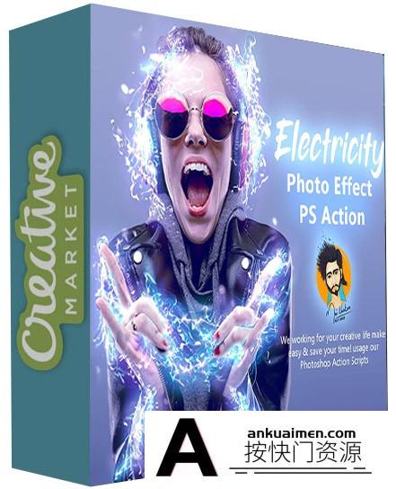 [PS动作下载]光电闪电能量效应PS动作 Electricity Photo Effect PS Action 附视频教程