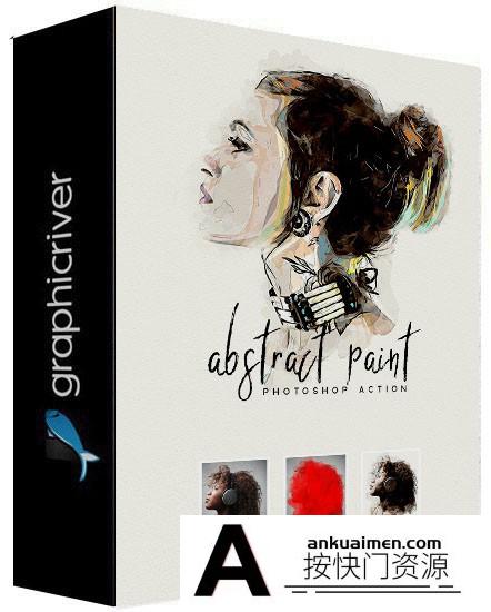 [PS动作下载]抽象油漆绘画PS动作 Abstract Paint – Photoshop Action 附视频教程