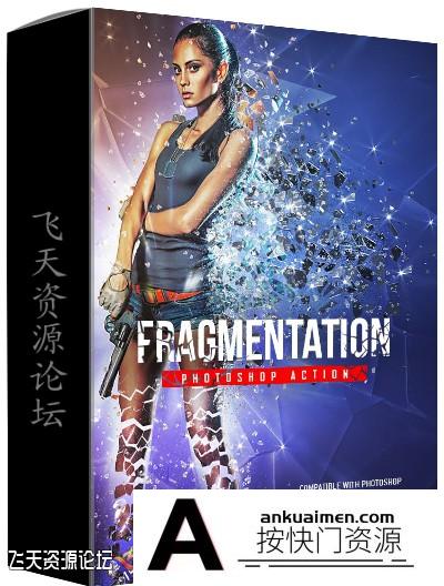 [PS动作下载]玻璃爆炸破碎飞溅特效动作 Shattered Glass Photoshop Action附教程