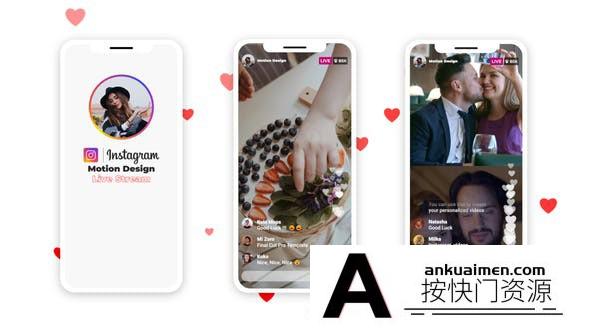 [FCPX发生器]INS直播界面展示动画FCPX插件- Instagram Live
