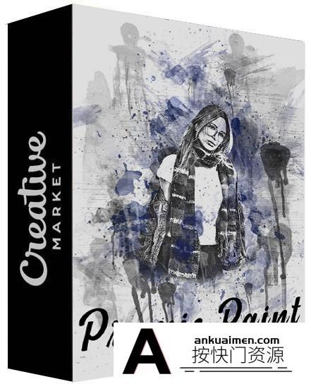 [PS动作下载]水彩油漆滴墨绘画PS动作  Premio Paint Photoshop Action 附教程