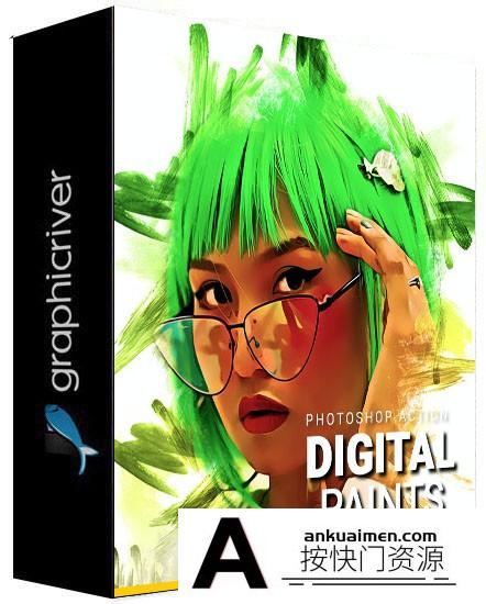 [PS动作下载]数字绘画Photoshop动作-Digital Paints Photoshop Action附视频教程