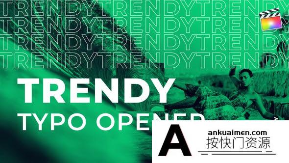 [FCPX发生器]FCPX插件-时尚快节奏文字图片宣传片头 Trendy Typo Opener