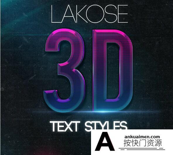 [3D样式][插件发布]3D金属PS样式 Lakose 3D Text Styles Part 44