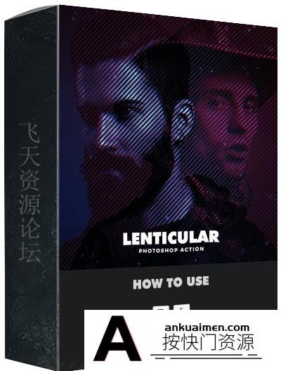 [PS动作下载]双重人像叠加条纹神秘科幻效果艺术图像处理特效PS动作
